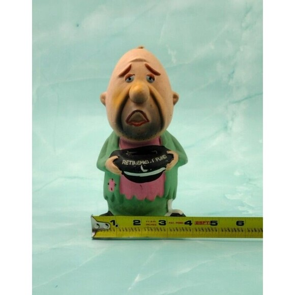 Retirement Fund Piggy Bank Bum Man Hobo Chalkware Ceramic Figurine Vintage READ - Picture 12 of 12
